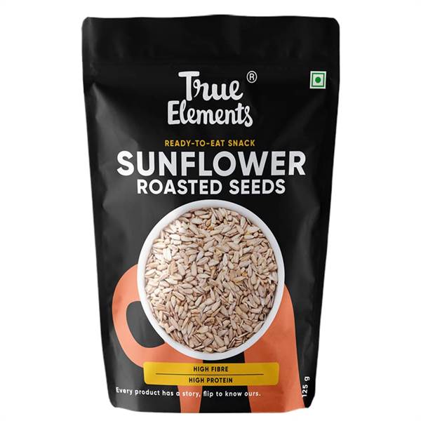 True Elements Roasted Sunflower Seeds Salted Crunch 125 gm